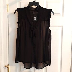 Forever 21 Black Sleeveless Sheer Blouse Size M